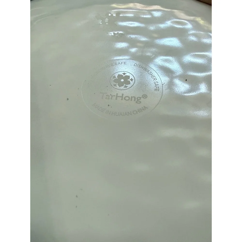 TarHong 8pc Melamine Floral Plate Set Hammered Texture Dinner & Salad Multicolor